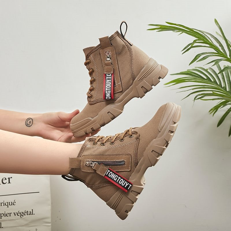 New Breathable Ddmysports Motorcycle Short Comfortable And Non Slip Lacing Casual Igh Top Shoes Canvas Martin Boots For Women Free Shipping Outdoor