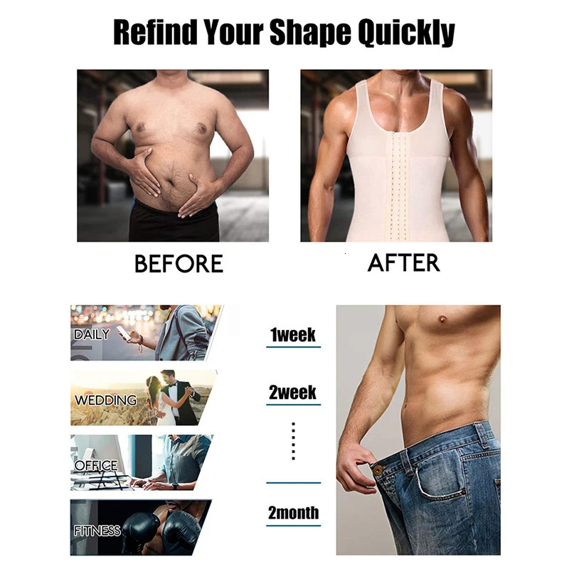 Compression Suit Full Body Shapewear for Men Slimming Bodysuit Waist Trainer Hip Enhancer Thigh Trimmer Shaping Underwear Shirts 240703