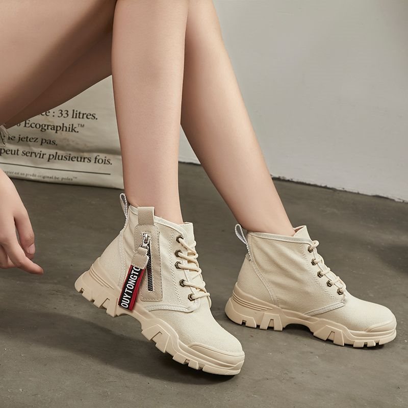 New Breathable Ddmysports Motorcycle Short Comfortable And Non Slip Lacing Casual Igh Top Shoes Canvas Martin Boots For Women Free Shipping Outdoor