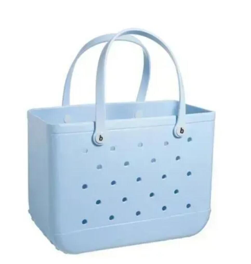 US Stock Women Designer Eva Bags Summer Hole Tote Bag Large Shopping Fashion Plastic Basket Lady Storage Washable Beach Silicone Eco 1107 4