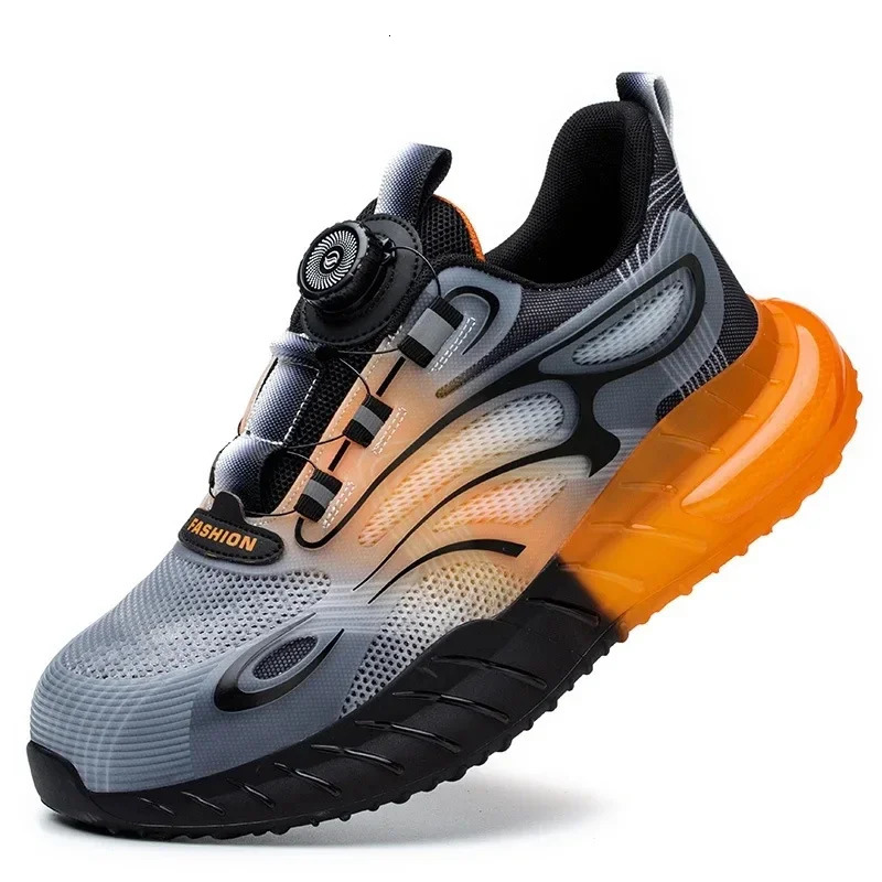 Men Sport Safety Shoes Cushion Work Sneakers AntiPuncture Breathable Boots Women Steel Toe Lightweight 240702 - view 6