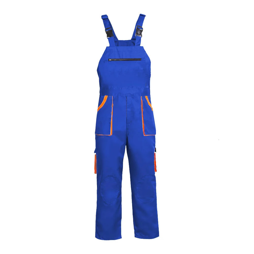 Bib Overalls Mens Work Clothes Plus Size Protective Coveralls Strap Jumpsuit Multi Pockets Uniform Work Dungarees Cargo Pants 240704