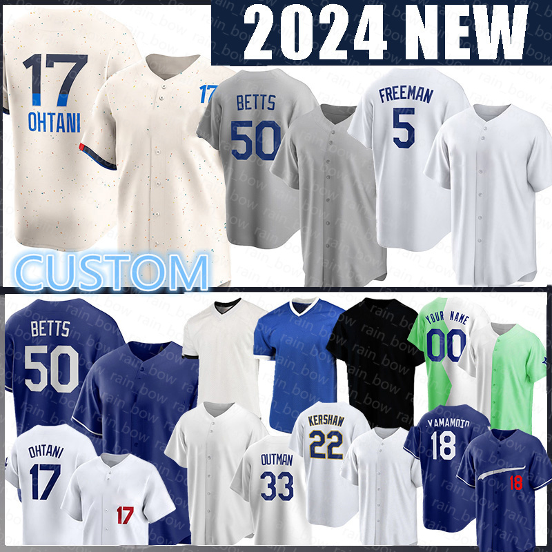 17 Shohei Ohtani Baseball Jerseys Clayton Kershaws Freddie Freeman Yoshinobu Yamamoto Mookie Betts Enrique Hernandez James Outman Will Smith Max Muncy