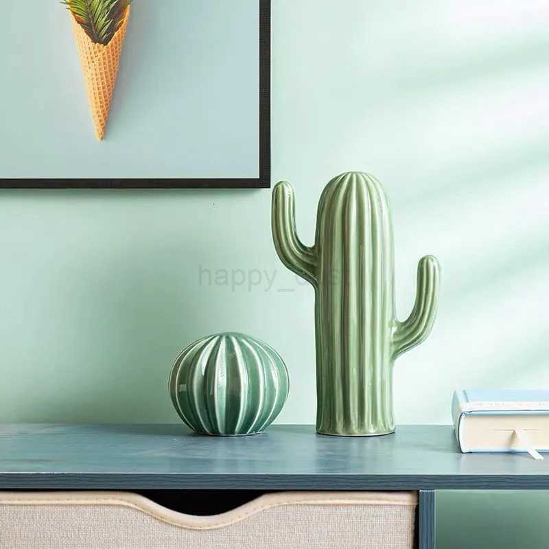 Nordic Ceramic Handicrafts Simulation Cactus Ornaments Art Decorative Home Furnishings Photography Props Green Room DecorCL240710