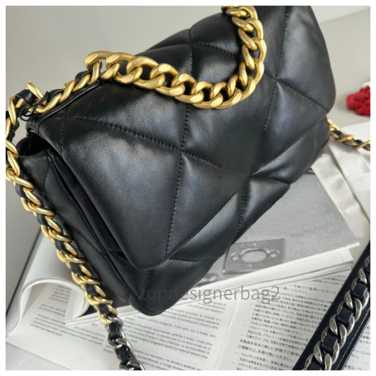 10A 19 bag designer crossbody bag chain bag Women shoulder bag Soft sheepskin leather Classic Black bag Handbag Purse