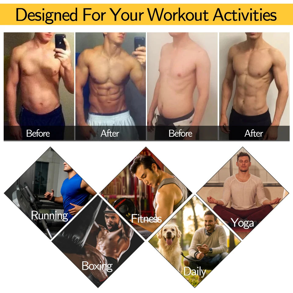 Men Body Shaper Waist Trainer Vest Slimming Shirt Sauna Sweat Vest Compression Undershirt Workout Tank Tops Shapewear Fat 240618