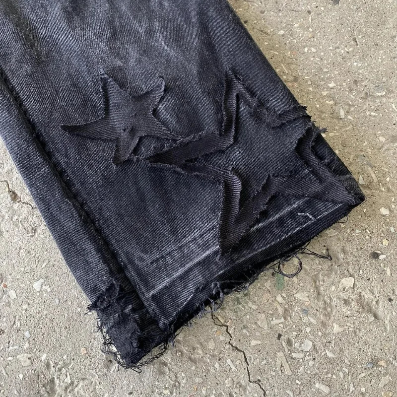 Gothic Baggy Jeans Y2K Style High Quality Retro Leisure Hip Hop Harajuku Streetwear Men Women Pattern High Waisted Trousers 240704