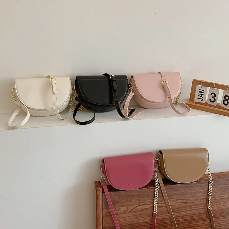 Solid PU Chains Zipper Fashion Flap Shoulder Bags 2024 High Quality Hasp Versatile Crossbody Bag for Women H7.10#50