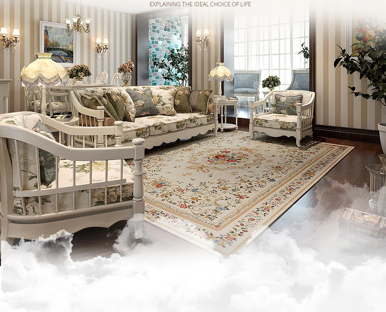 Pastoral Style Carpets For Living Room European Home Bedroom Rugs And Coffee Table Mat Study Hotel Flower American Carpet H260226
