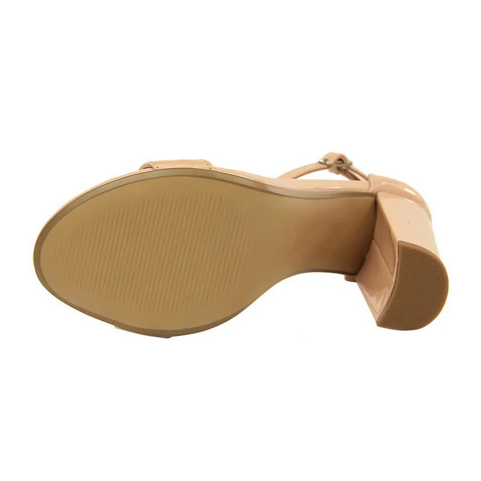 Summer Women 9.5cm High Heels Sandals Yellow Nude Purple Gladiator Square Block Heels Pumps Strappy Chunky Platform Bridal Shoes 240708