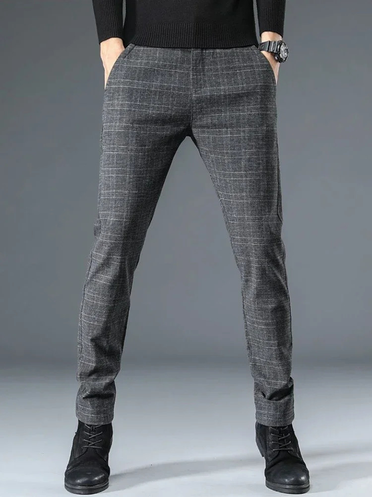 Plus Big Size Fluid Man Suits Pants Slim Fit Tressed Trousers for Men Draped Work Wear Korean Reviews Many Tailoring Up 240708
