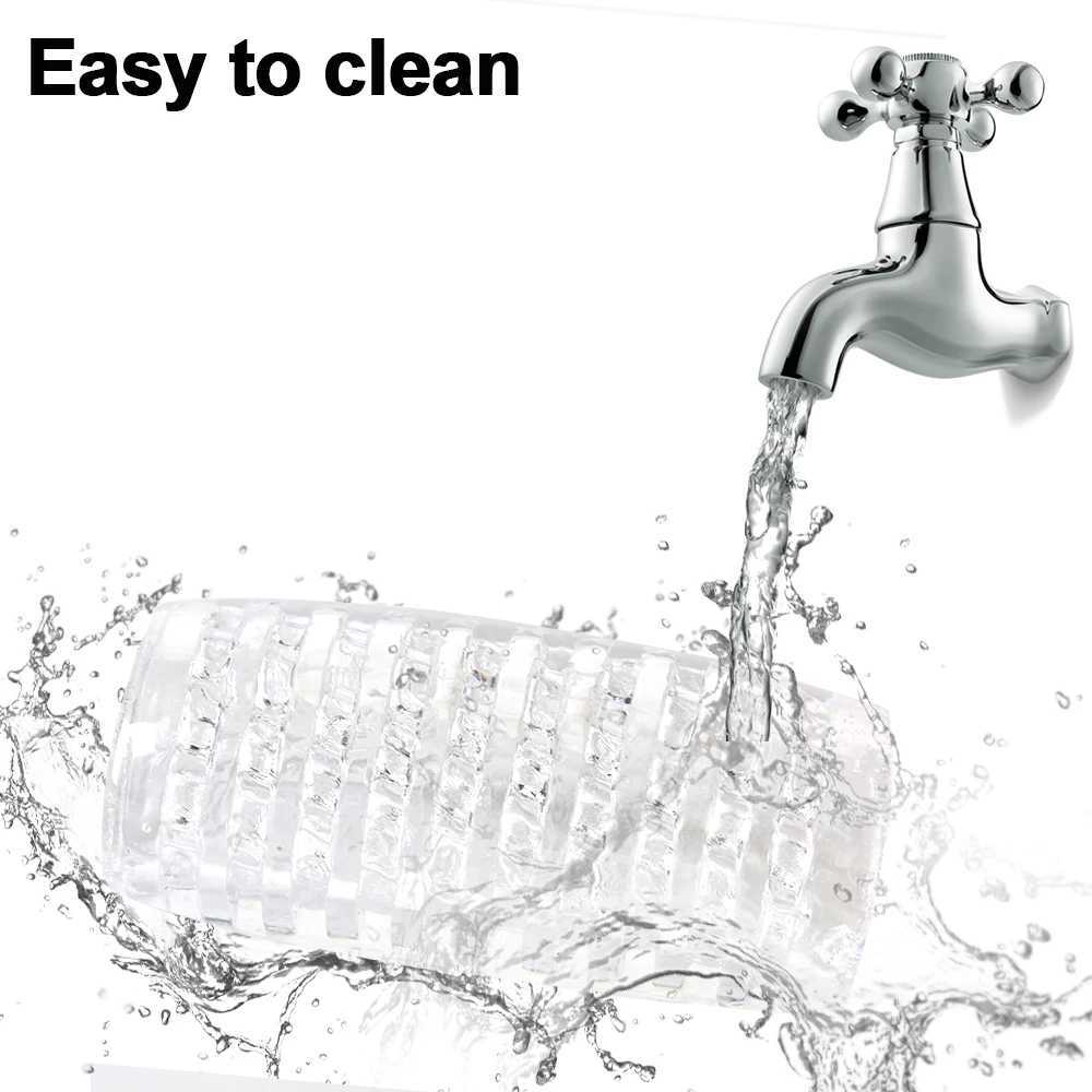 3.54inch Transparent Male Masturbator Artificial Pussy Vaginal For Men 18 Glans Sucking Penis Pump Spikes Exerciser Sex ToysXJ250319