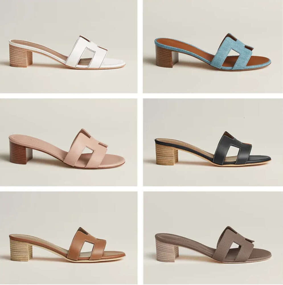 Brand womens high-heeled sandals thick-soled open-toed shoes outerwear straight line haul net red same style women slippers slide clogs 1665ess