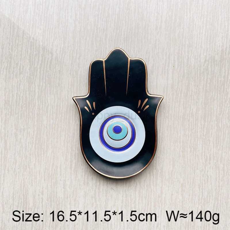 Ceramic Evil Eye Hamsa Hand of Fatima Jewelry Tray Storage Tray Desk Ornament Gothic Home Decor Office Bookcase DecorationCL240710