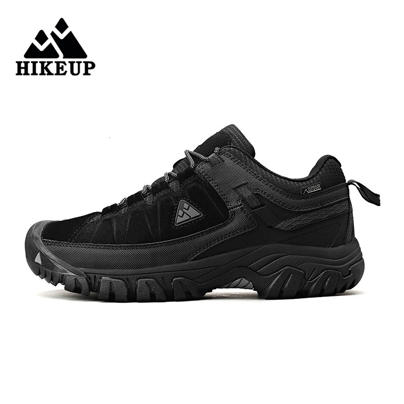 Hikeup High Quality Mens Hiking Shoes Durable Leather Climbing Shoes Outdoor Walking Sports Shoes Rubber Soles Factory Export 240710