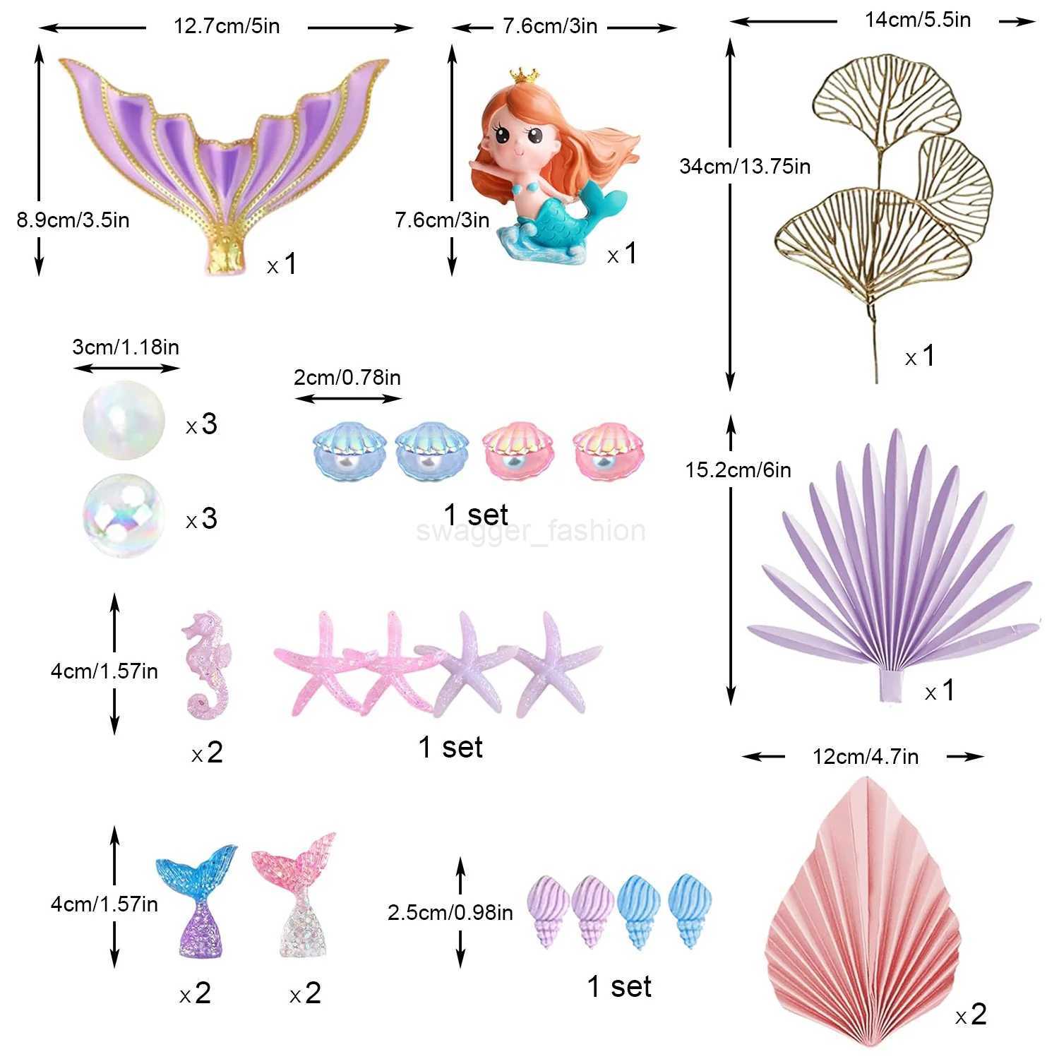 Mermaid Cake Toppers Under the Sea Mermaid Tail Cake Decorations for Birthday Baby Shower Party SuppliesB270708