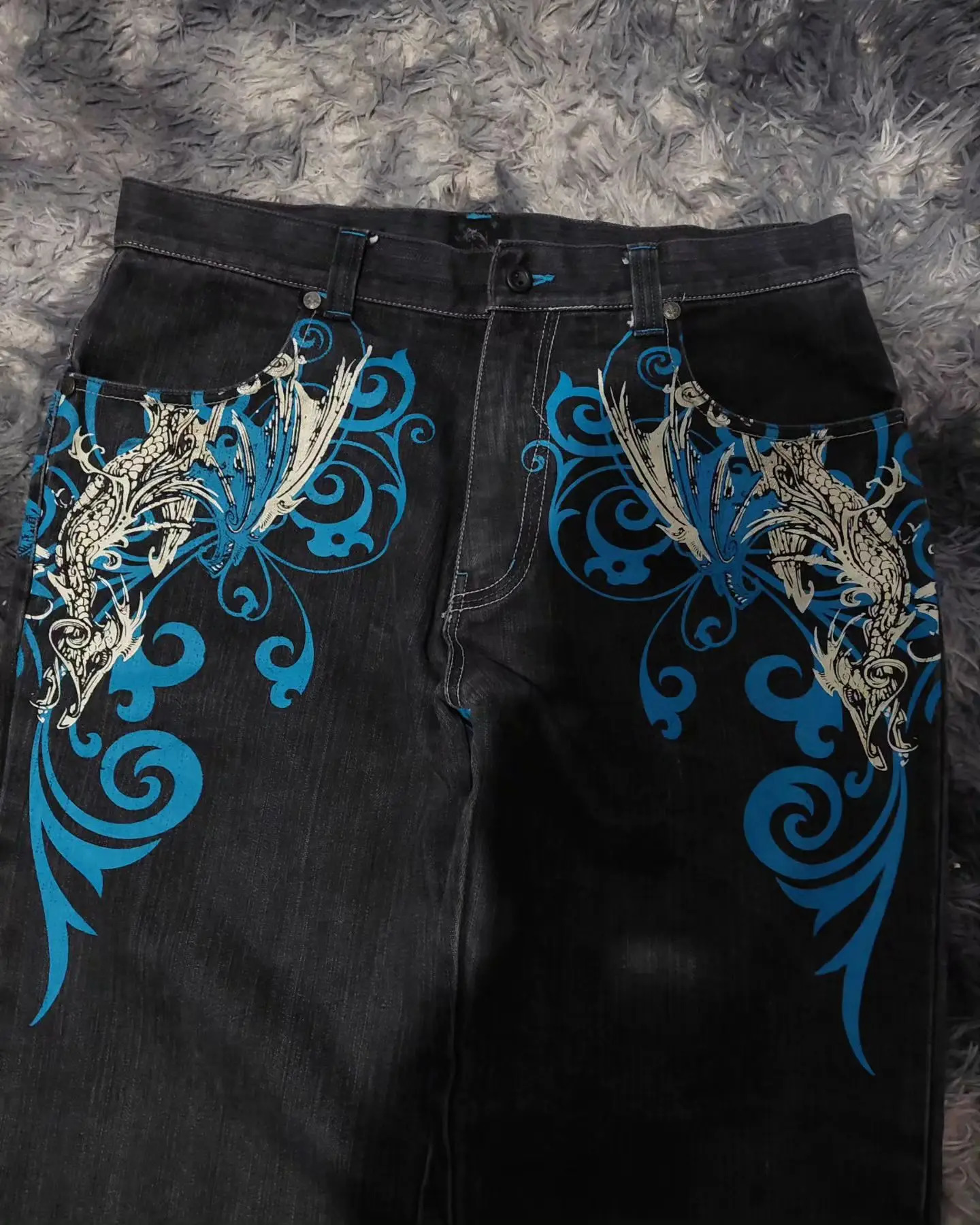 Streetwear Y2K Jeans Harajuku Hip Hop Retro oversize Graphic Printing Baggy Jeans Denim Pants Men Women Goth Wide Trousers 240704