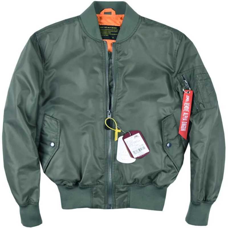 Men's Jackets New Alpha Martin Spring Classic MA1 bomber pilot jacket mens waterproof baseball jacket Air Force military tactical shoulder strap jacket J240705