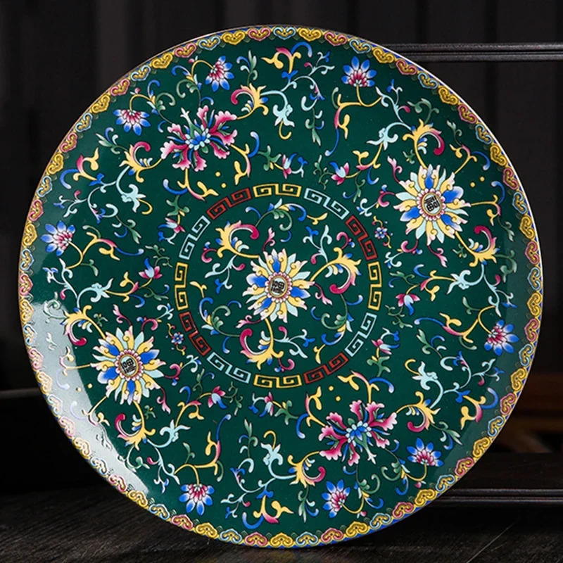 Creative Gold Stroke Ceramic Dinner Plate Dinner Steak Dishes el Tableware Serving Tray Enamel Decorative Porcelain Plates 240709