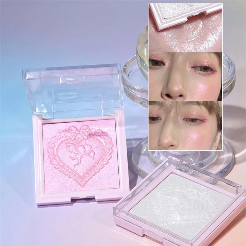 Sparkling Highlighter Powder Palette Body Glitter Pink Face Contour Shading Brighten Makeup Shimmer Facel Contouring 240709
