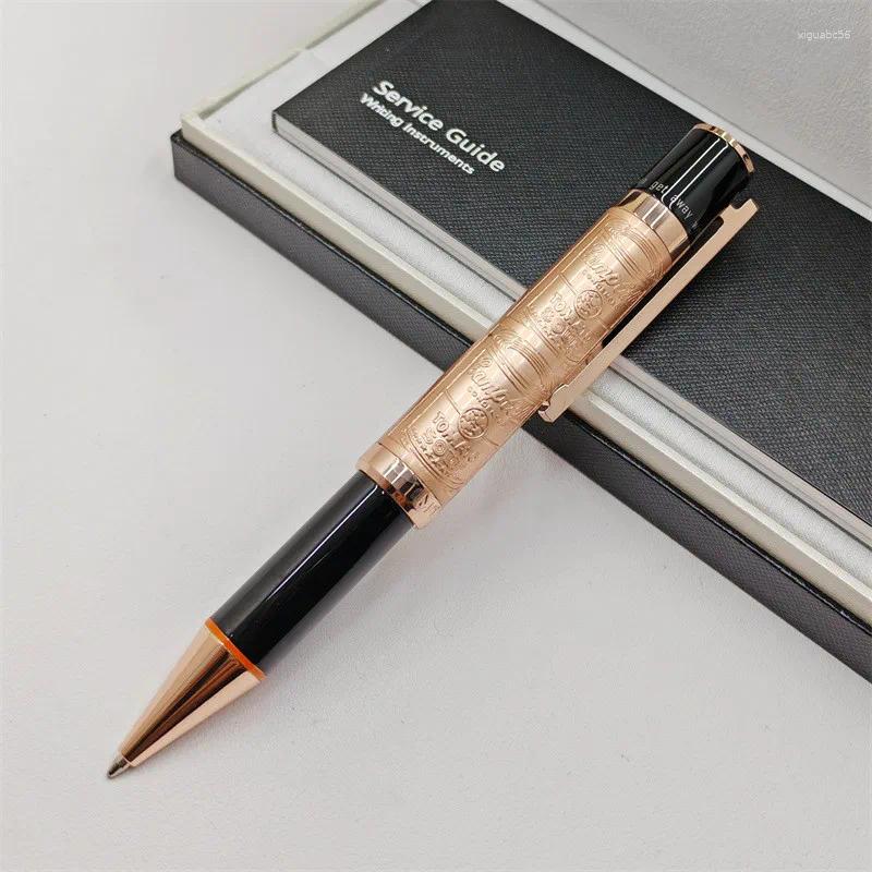 wholesale Black Relief Design Ballpoint Pens MB Andy Warhol Writing Stationery Supplies Blue Refill Smooth