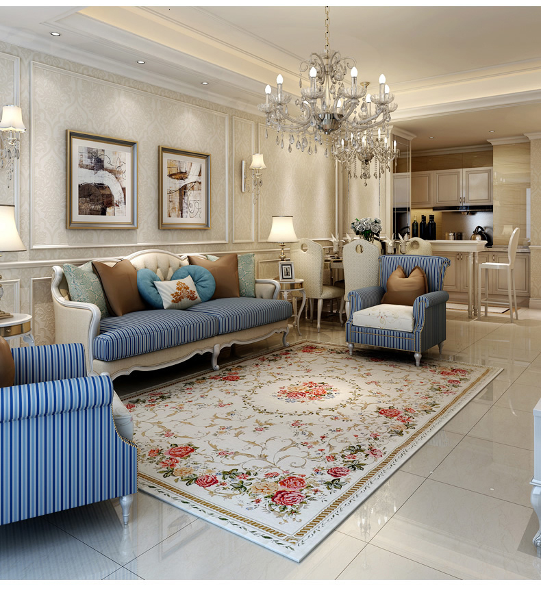 Pastoral Style Carpets For Living Room European Home Bedroom Rugs And Coffee Table Mat Study Hotel Flower American Carpet H260226