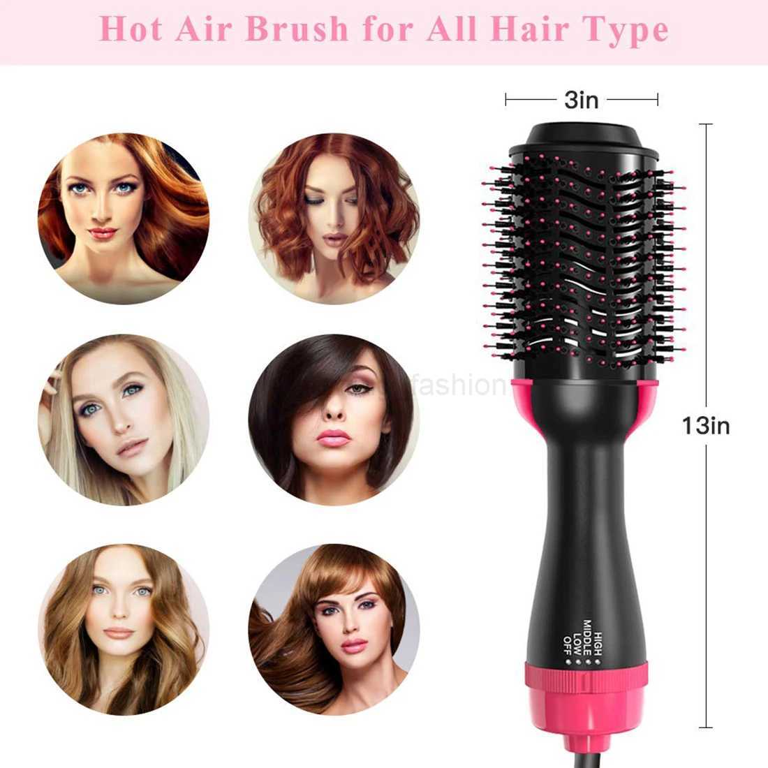 Hair Dryer Hot Air Brush Styler and Volumizer Hair Straightener Curler Comb Roller Electric Ion Blow Dryer BrushCL240710