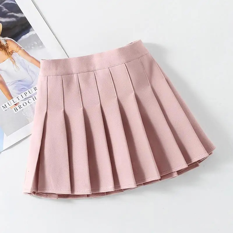 Spring Kids Causal Girls Pleat Skirt Harajuku Teenage Preppy Style Plaid Skirts Cute Japanese School Uniforms Kawaii Skirt 240703