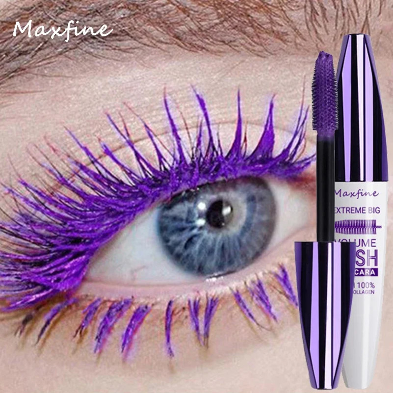Colorful 5D Volume Mascara Lasting Styling Waterproof Quick Dry Blue Purple Curling Lengthen Long Eyelash Silk Extension Cream b240709