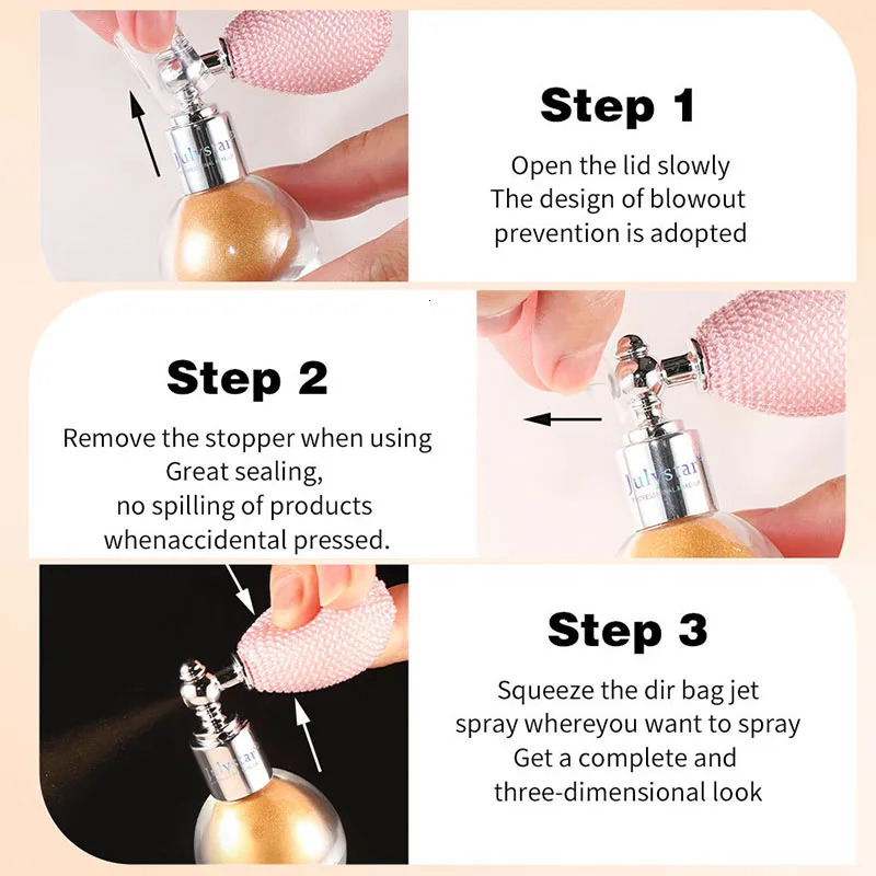 Diamond High Gloss Glitter Spray Highlighter Powder Brighten Polarization Fairy Powder Face Body Makeup Cosmetics 240709