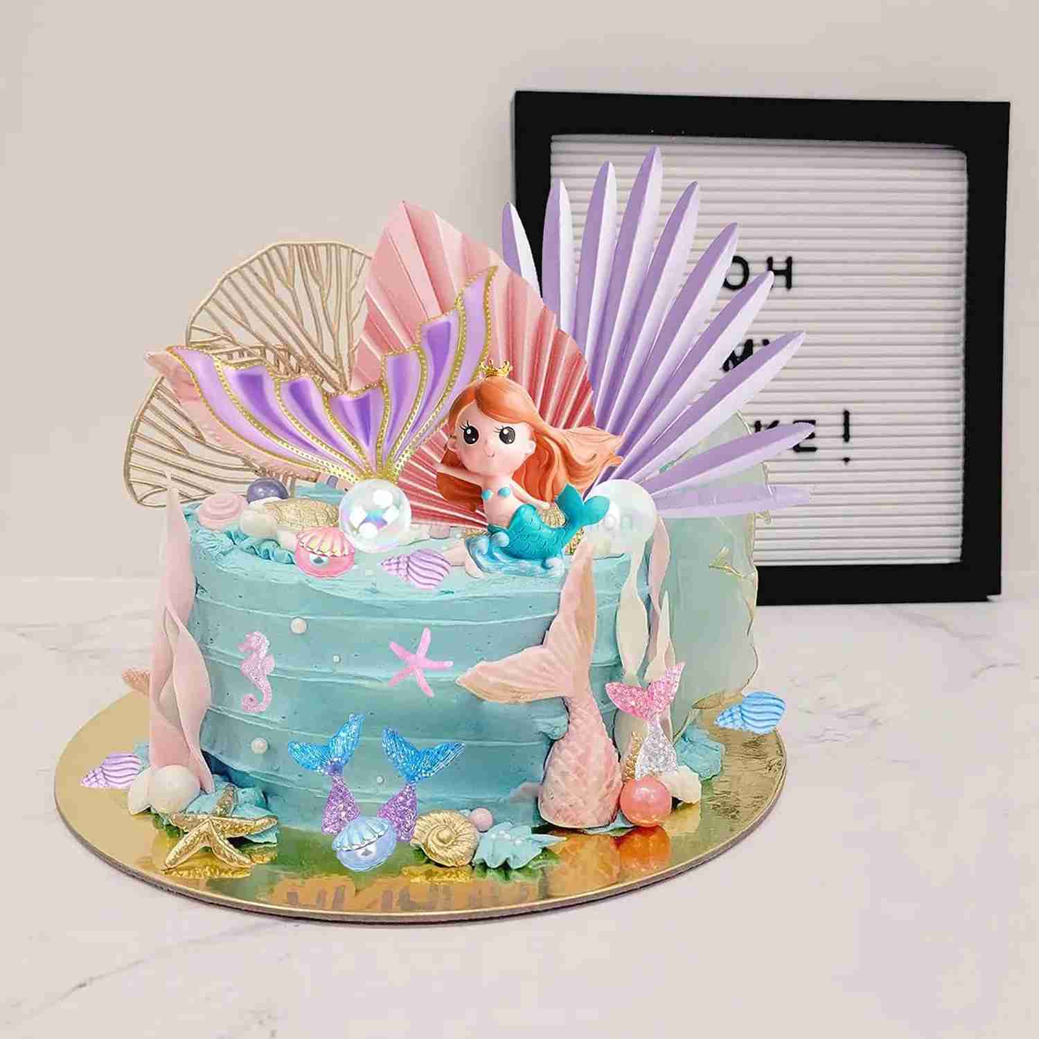 Mermaid Cake Toppers Under the Sea Mermaid Tail Cake Decorations for Birthday Baby Shower Party SuppliesB270708