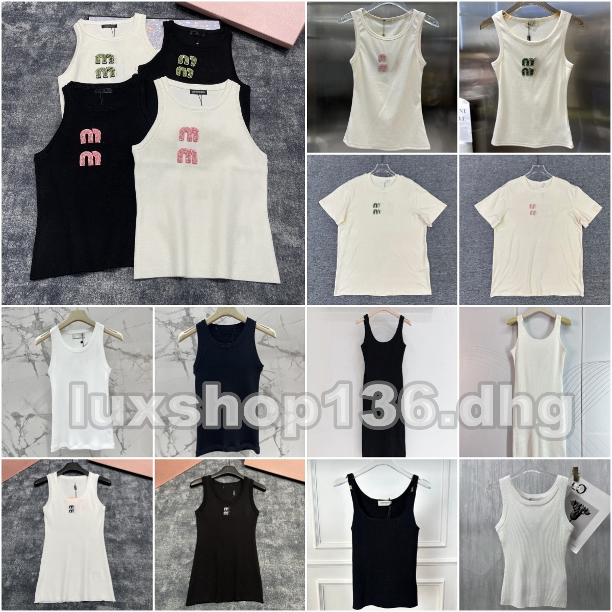 Fashion Designer Cotton Tank Top Women Diamond Letters T-shirt