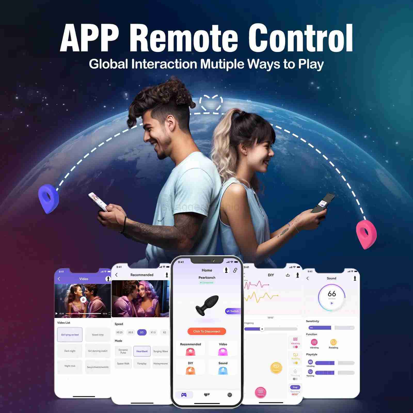 Anal Plug Vibrator for Women Bluetooth Remote Control 14 Mode 360 Rotation Peni Adult Toys for Men Butt Plug Prostate Massage 18B240708