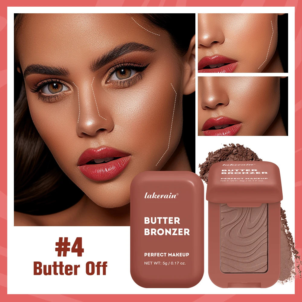 Butter Bronzer Dark Skin Bronzer Contour Palette Matte Brown Nose Shadow Cheek Profile Powder Natural Face Modify Nude Makeup 240710