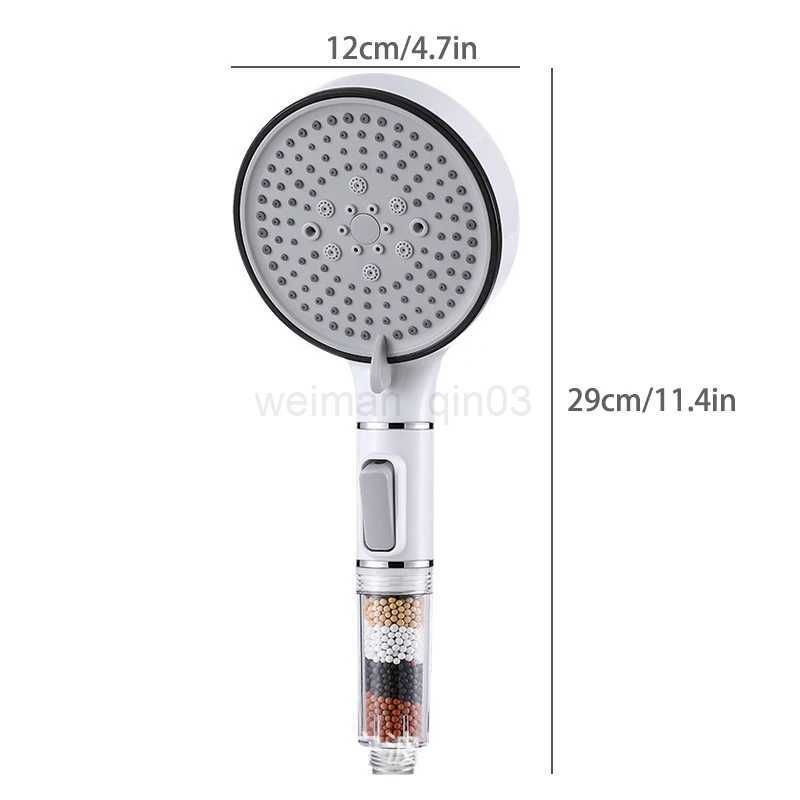 5 Modes Shower Head Anti Limestone Filter Hygienic Remove Calcario Holder Handle Rainfall Spa Hose Set For Bathroom AccessoriesCL240710