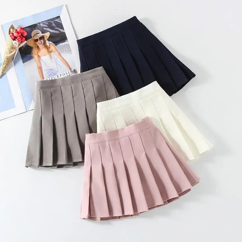 School Uniform Girls Skirts Performance Pleated Skirt Solid Children Clothes Baby Toddler Teenager Kids Bottoms 1-14Years 240703