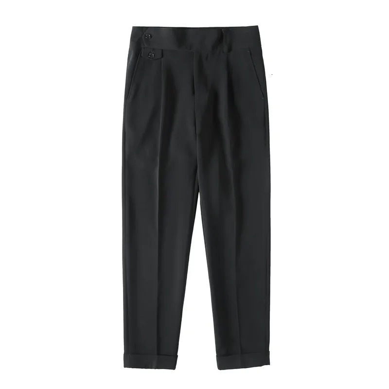 British Dress Pants For Men Clothing Fashion High Waist Mens Pants Elegant Business Formal Wear Men Trousers High Quality 240708