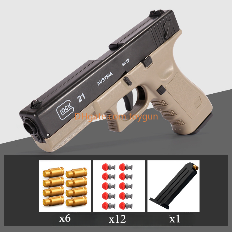 G21 Pistol Toy Guns Blaster Soft Bullet Pneumatic Blowback Toy Gun For Boys With Bullets Adults Outdoor CS Birthday Gifts