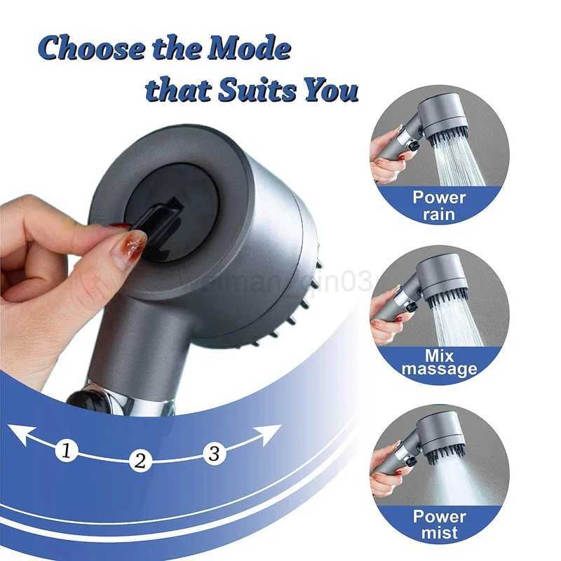 Multi-Functional Water Purifier Shower Filter High Pressure Shower Head 3 Modes Adjustable Water Output Massaging Head BodyCL240710