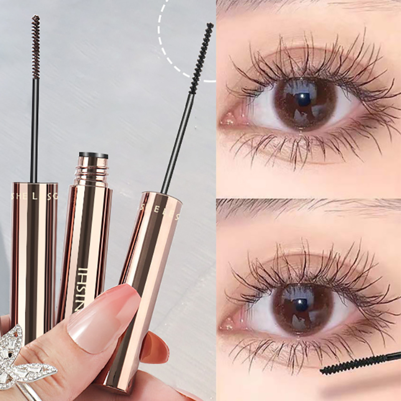Silk Fiber Matte Mascara Makeup Ultra-Fine Brush Lengthens Eyelashes Waterproof Fast Dry Brown Black Curling Mascara Comestic 240709