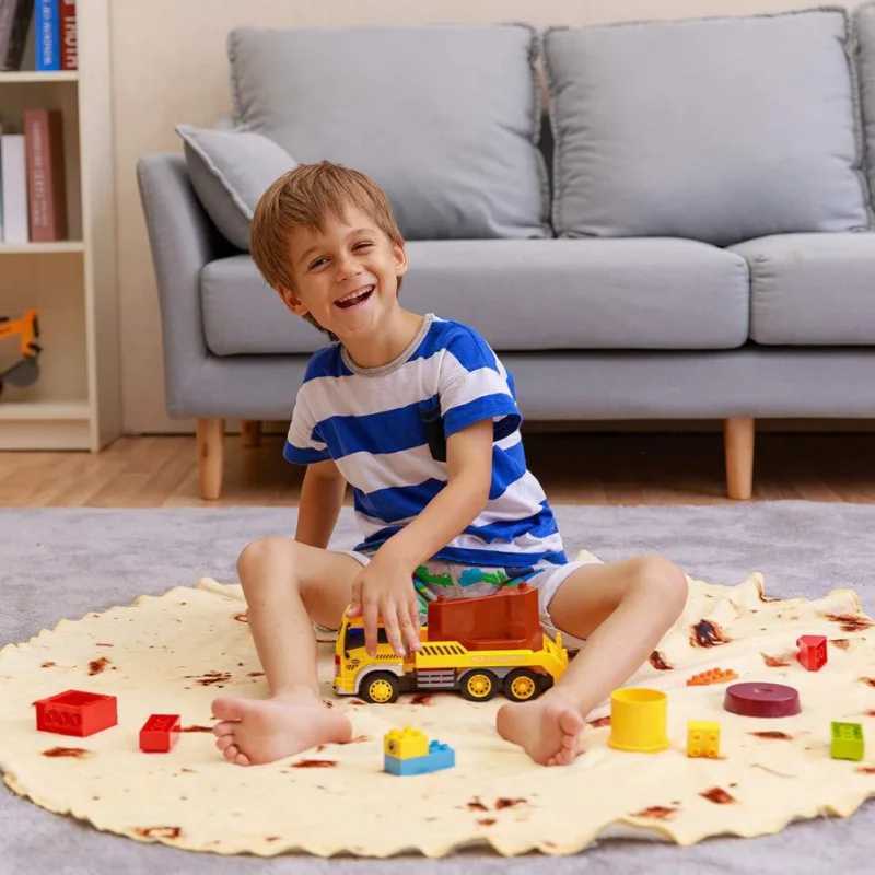 Funny Round Corn Tortilla Blanket Multi-size Soft Warm Throw Blanket for Sofa Office Bed Camping Traveling Soft Flannel Wrap Y240730