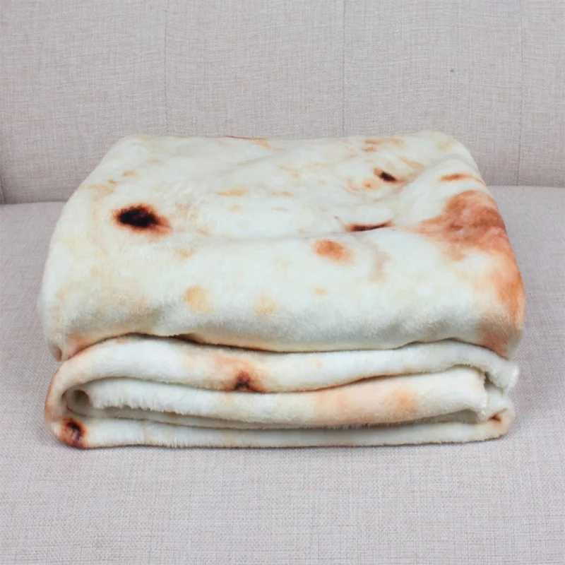 Funny Round Corn Tortilla Blanket Multi-size Soft Warm Throw Blanket for Sofa Office Bed Camping Traveling Soft Flannel Wrap Y240730