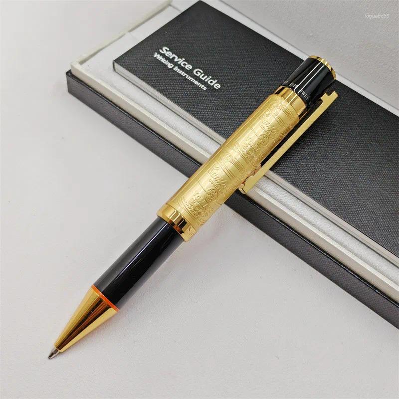 wholesale Black Relief Design Ballpoint Pens MB Andy Warhol Writing Stationery Supplies Blue Refill Smooth