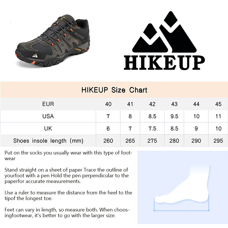 HIKEUP Arrival Leather Hiking Shoes Wear resistant Outdoor Sports Mens Shoes Lace Mens Shoes Climbing Hiking Hunting Sports Shoes 240710