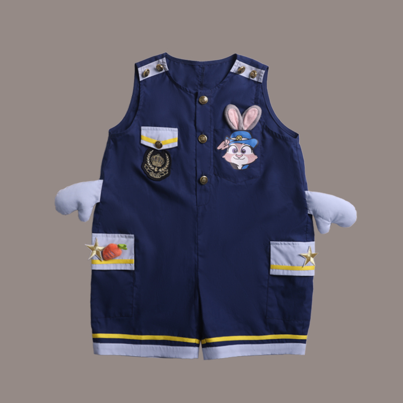 High-end custom children's summer backpack trousers boys and girls Korean fisherman trousers 5 points one-piece casual cute suit