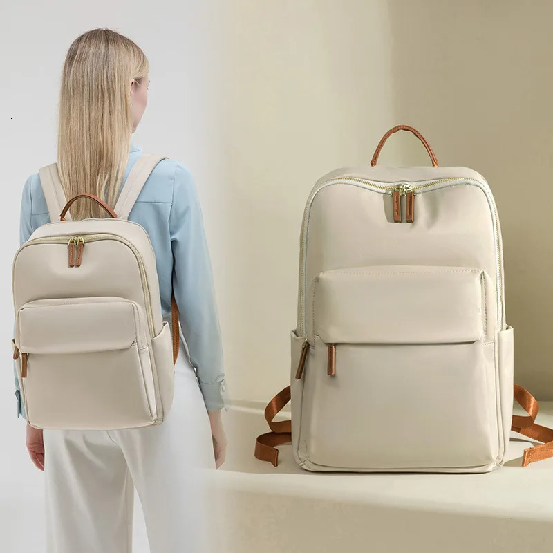 Womens travel backpack laptop bag suitable for 14/16 inch Oxford cloth large capacity waterproof and fashionable 240704