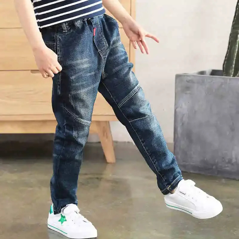 IENENS Jeans For Boys Clothes Kids Cowboy Sports Pants Children Denim Trousers Clothing Boy Bottoms Size 4 5 6 7 8 9 10 11 12 240703