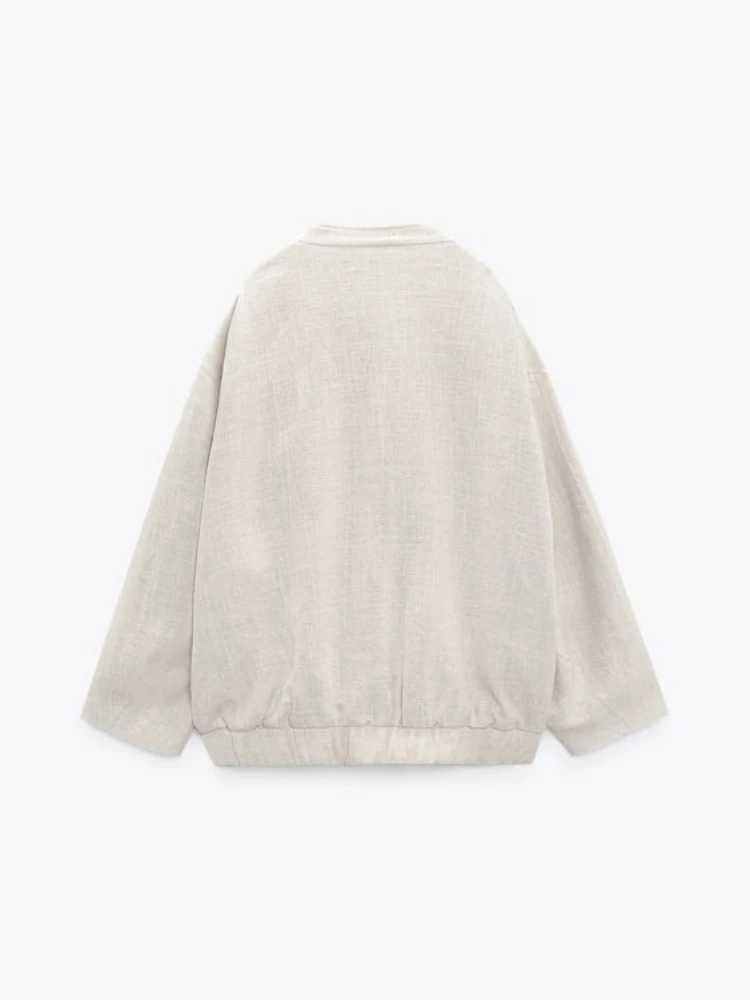 Women's Jackets RR2311 linen Brender bomber jacket oversized button up solid long sleeved top casual loose winter warm womens trap jacket J240708