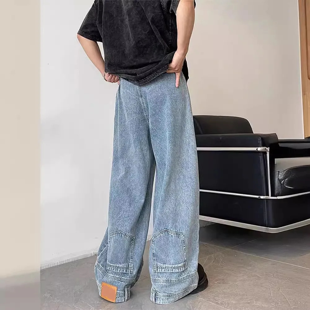 Your Pants Are Worn Upside Down Jean Fashion Straight Wide Leg Unisex 240624