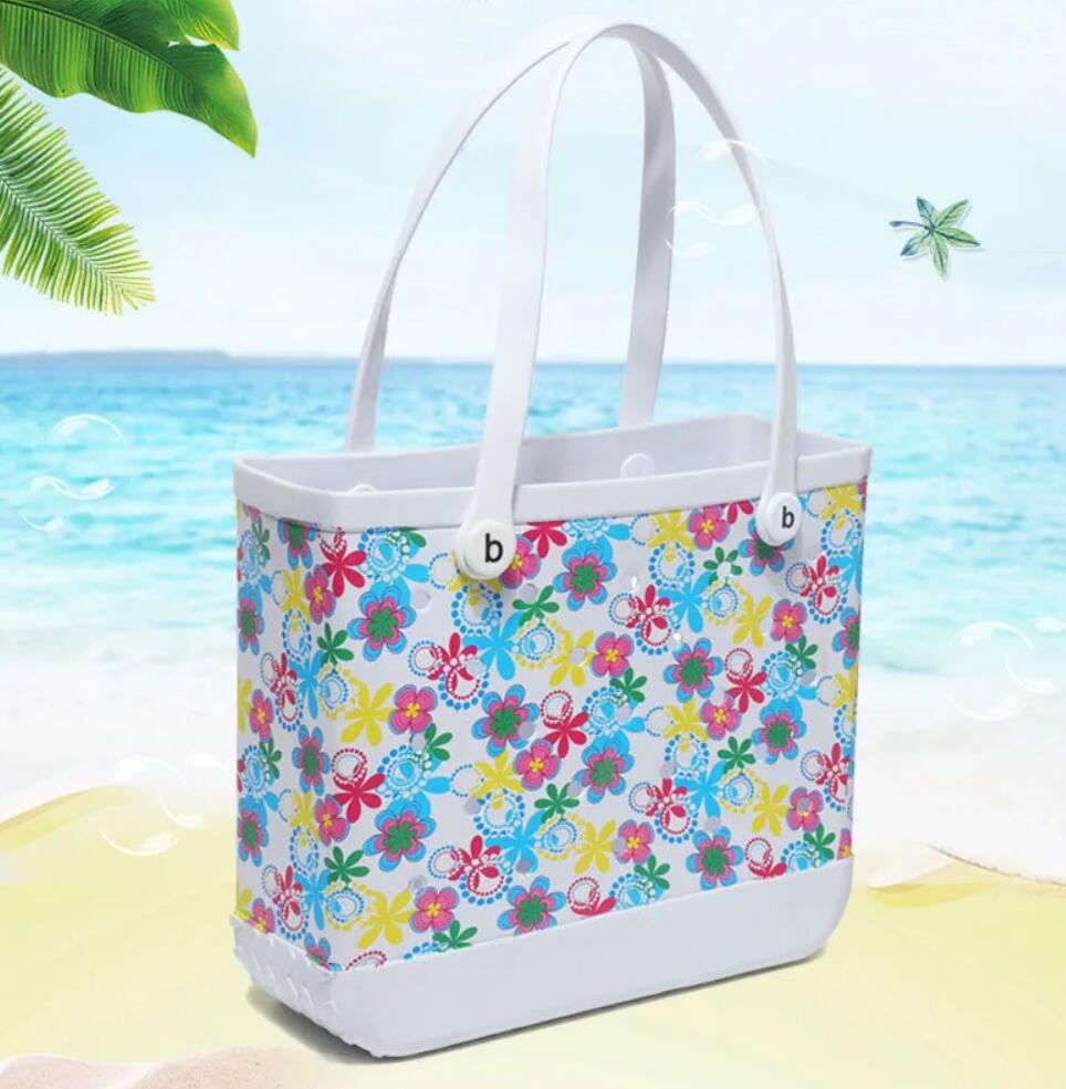 Eva Women Designer Beach Bag Large Washable Plastic | Summer Straw Hole Tote Handbag 4